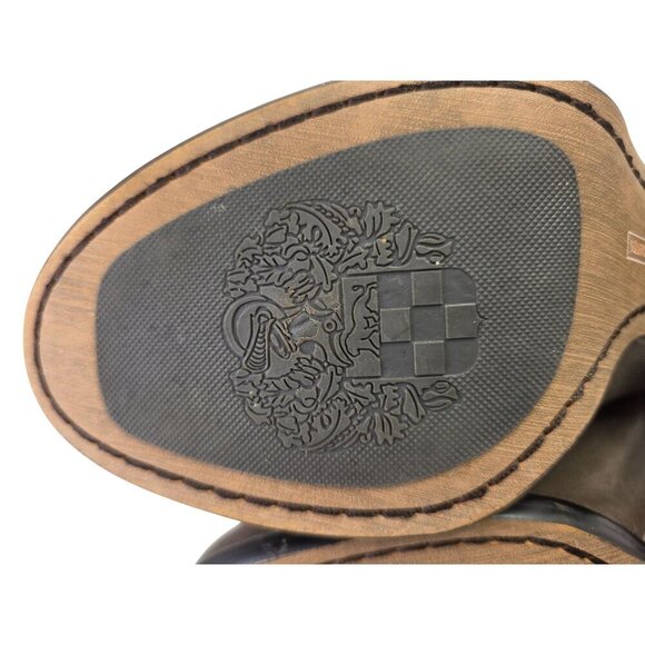 Vince Camuto Leather FoldOver Ankle Boot Women Sz 9 Taupe Brn 4" Block Heel Shoe - Picture 7 of 10